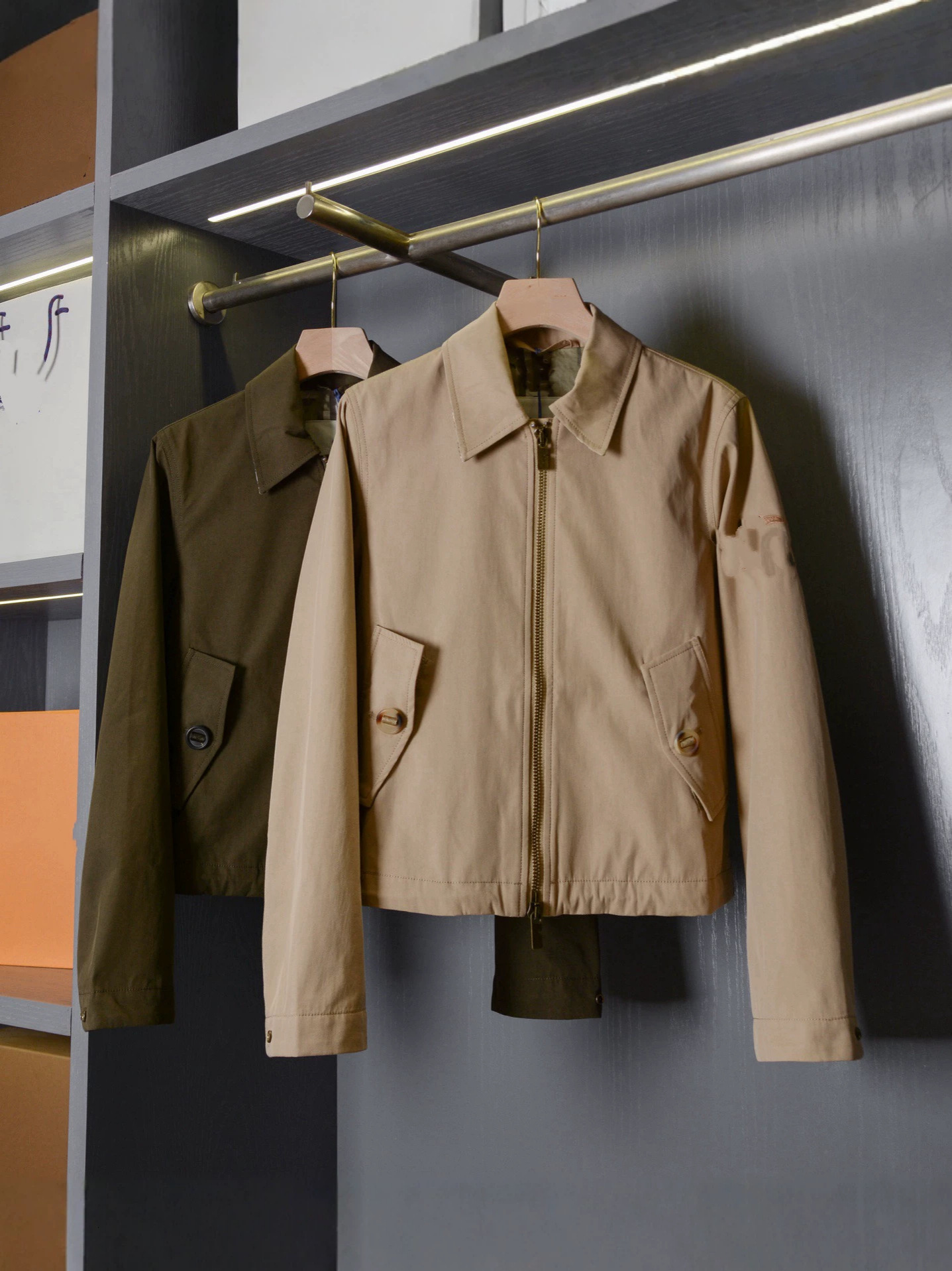 Wholesale vintage suede collar short lightweight BBr women's double-zipper wrinkle-resistant trench coat