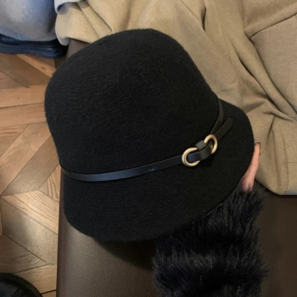 Casual Woolen Wool Fisherman Hat Pure Color Elegant Women's Formal hat Korean Style British Style Basin Hat Winter261016