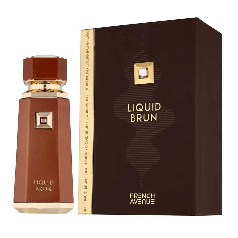 French Brun Avenue Liquid Eau De Parfum 100ml Unisex Men Perfume Long Lasting Warm Gourmand Woody Spicy Scent Cinnamon Vanilla Praline Guaiac M26101