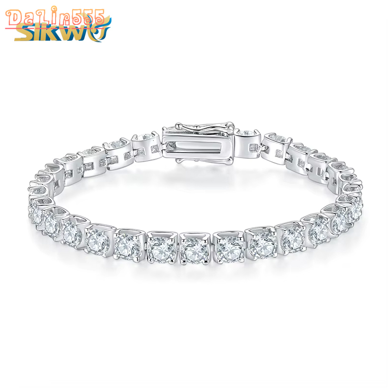 Cheap Price Tennis Chain 3mm 4mm 5mm GRA Hip Hop Jewelry 925 Sterling Silver VVS Moissanite Rhodium Plated Classic Iced Necklace