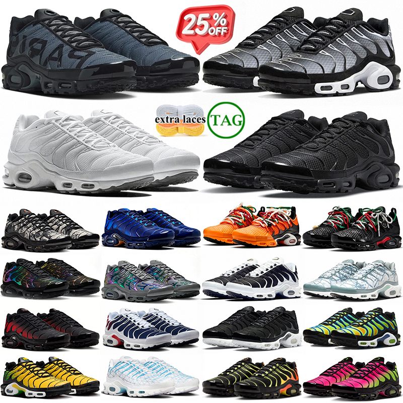 free shipping tn tns plus running shoes men women designer sneakers durable trainers classic sports shoe comfortable runner Black Red Blue