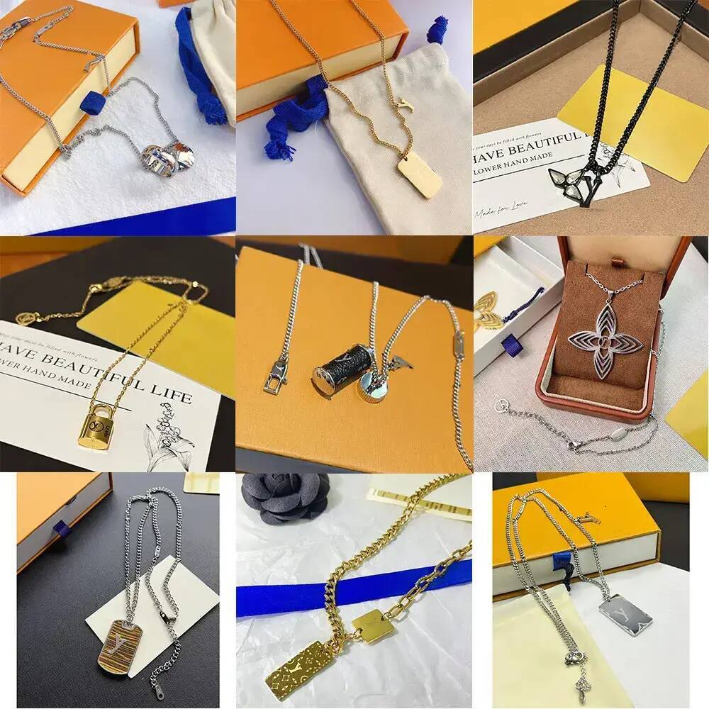 Pendant Necklace Fashion With Dog Tag Padlock Designer Luxury Birthday Gift drop Ring Sunflowe
