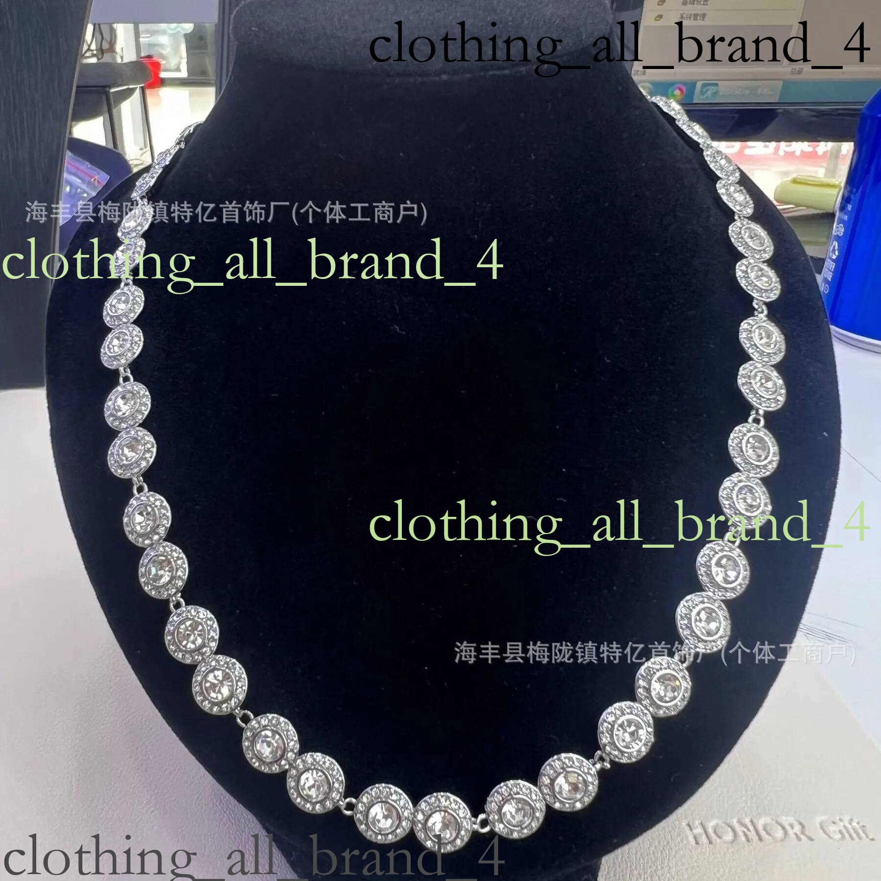 2026 New High Quality Designer Silver Fashion Jewelry Necklaces For Women Shi Family Round Button Full Diamond Necklace Bracelet Earnail Set 015