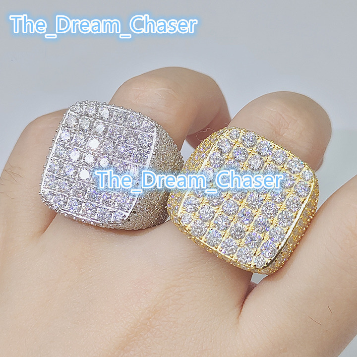 Square Shape Moissanite Ring 18K Gold Pass Diamond Tester Engagement Band for Women Customized Jewelry with GRA Certification