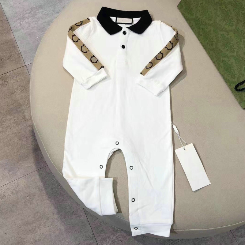 100% cotton kids designer Rompers baby boy girl top quality Long sleeve clothes 1-2T newborn Spring Autumn lapel Jumpsuits children's clothing