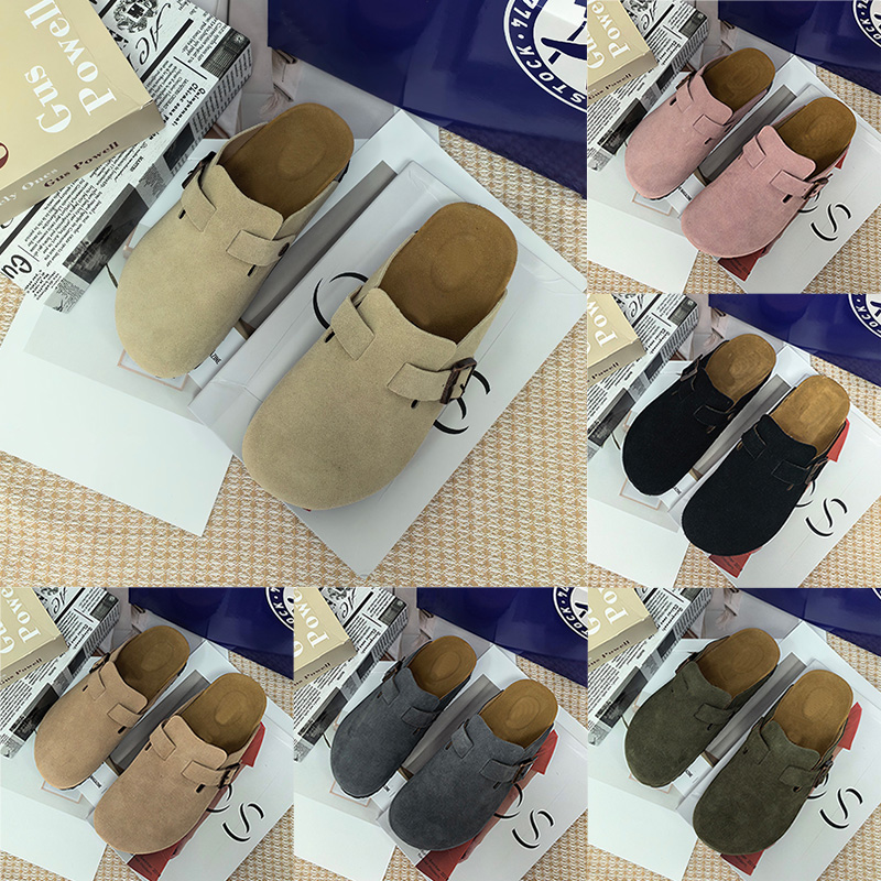 Free Shipping Designer Clogs Sandals Clog Slippers Cork Flat High Quality Fashion Summer Genuine Leather Slide Winter Beach Casual Shoes Women Men W
