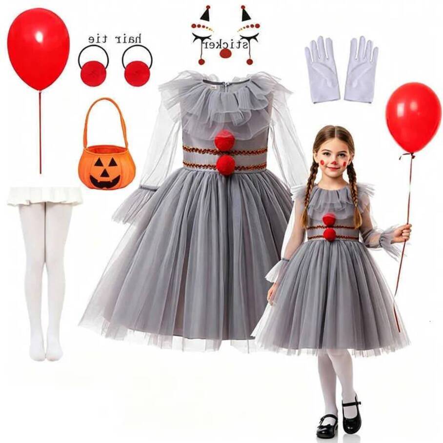 2026 New Girl Movie Cosplay Halloween cologne Costume Carnival Up Kids New Tulle Clown Thriller Fancy Party Dress S260912jplg #J6 perfume Designer