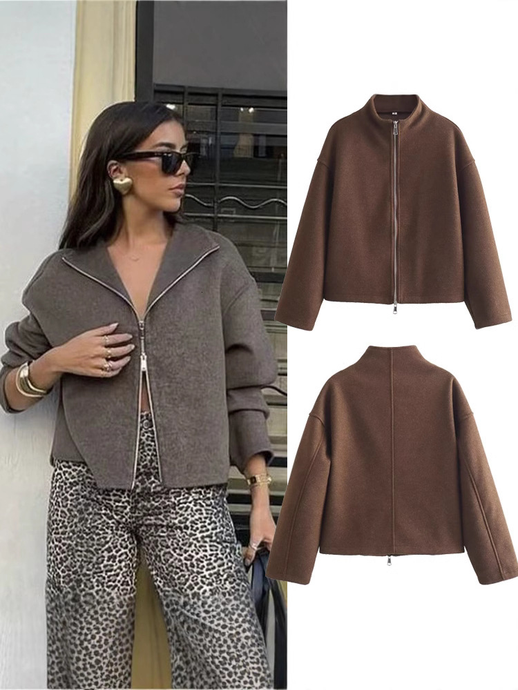 Women Autumn Winter New INS Trendy Stand Collar Loose Long Sleeve Wool Coat Jacket Trendy Soft Warm Casual Daily Street Outerwear For Ladies