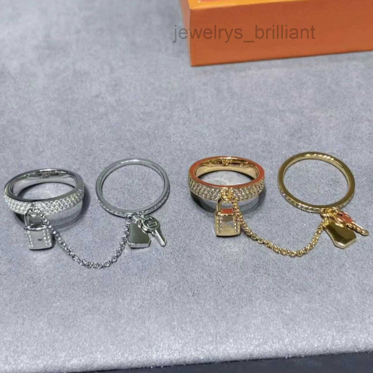 High quality pig nose ring for women rose gold rings full diamonds key lock ring 925 silver titanium steel non-fading and hypoallergenic anniversary