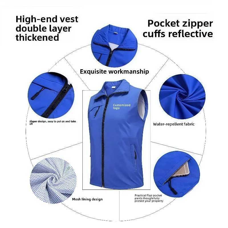 Vests 2026 New Custom Men's Design Vests Print Men Woman Work Vest Workwear Uniform Outwear Volunteer Advertising Jacket VestW261017