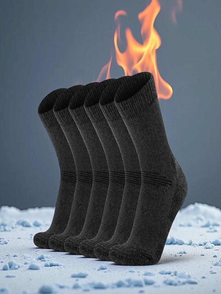 Mens Merino Wool Hiking Cushioned Socks Outdoor and Womens 3Pair Pack 261017