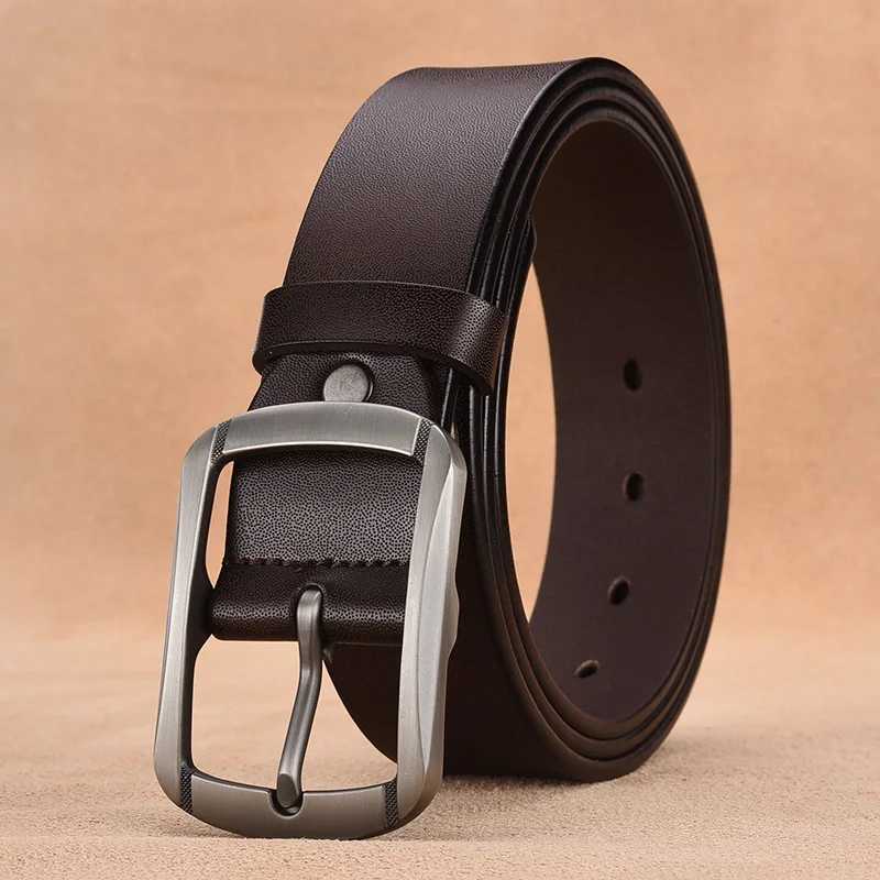 Pin Fashionable Men's Square Alloy Buckle PU Belt Suitable for Jeans Casual Pants Fashionable Men's Retro Business Belt M261016