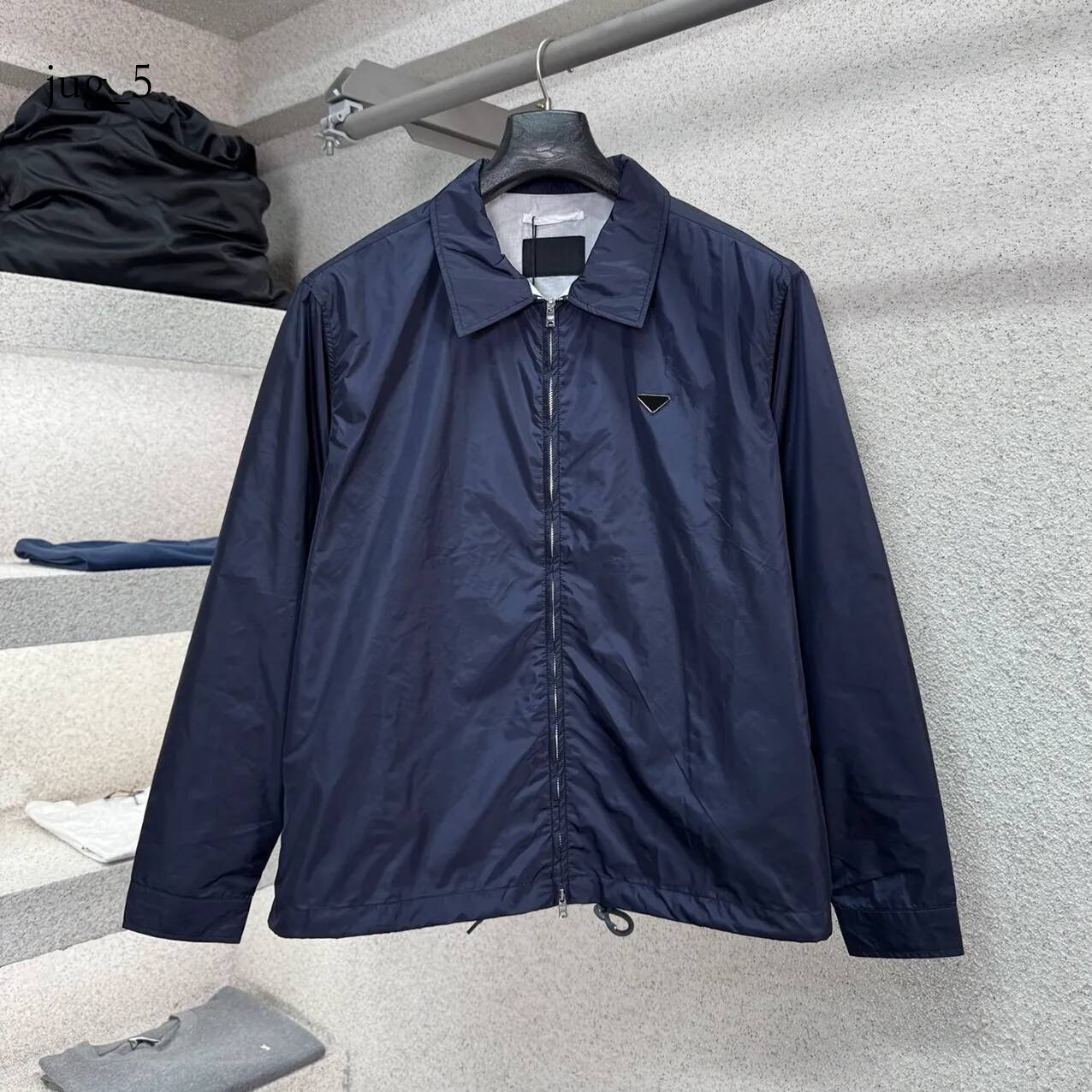 pradmen jacket Fashion Designer CoatHigh Quality Jacket Jackets Zipper lapel stripe Thin Casual Stylist Men's Shirt Short Coat Windbreake Europ