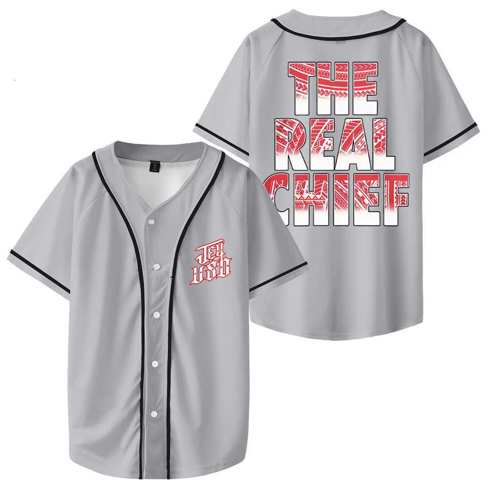 T-Shirts Jey Uso The Men's Real Chief Baseball V-Neck Short Sleeve Streetwear Tee Men Women University Uniform TopsW261017