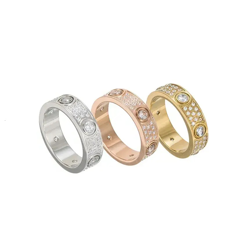 ollection Ring Sets & Multi-Piece Combination Finger Rings C Love Ring Full Zircon 4Mm 6Mm Width Wedding Woman Jewelry Loverings Men Promise
