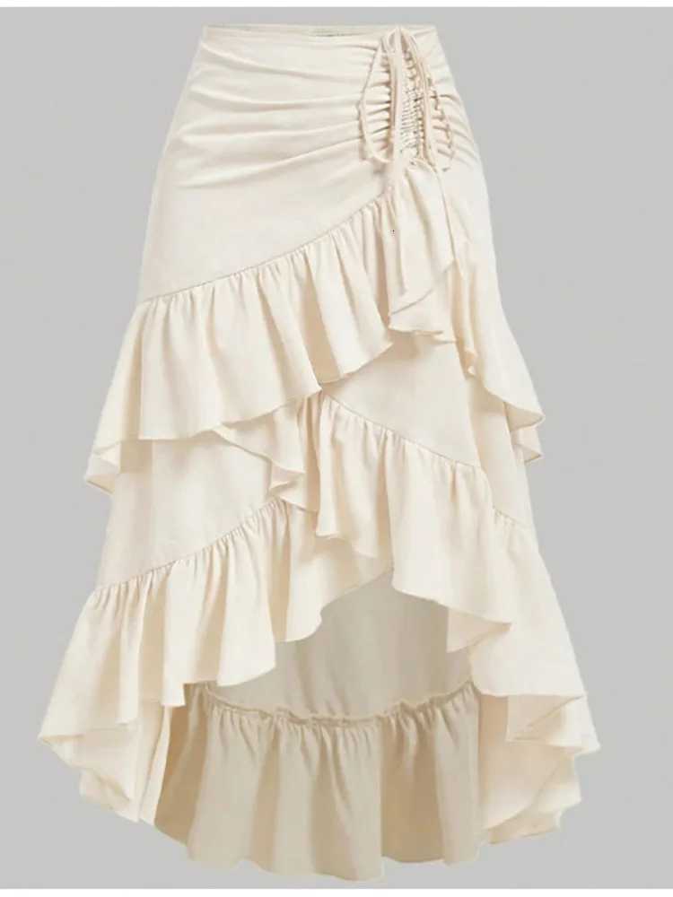 Women's Skirts New 2026 Summer Elegant High-waisted Slimming Patchwork Solid Color Skirt W261017