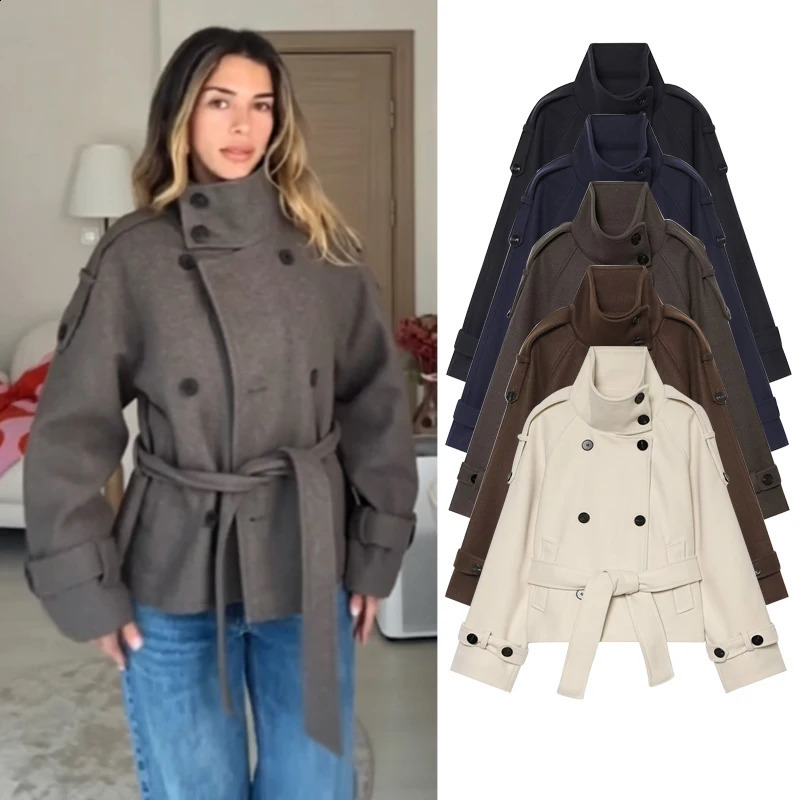 Womens Jackets Autumn 2026 Fashion Loose Highnecked Warm Woolen Coats Chic Street Youth Outerwear 261017