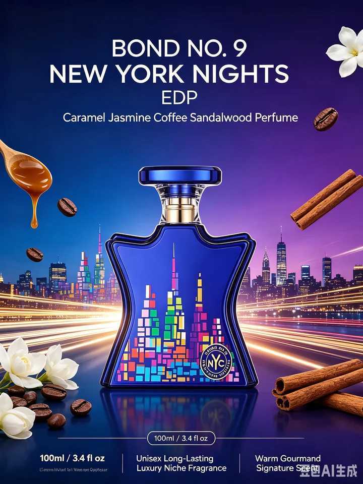 New No Bond 9 York Nights EDP 100ml Unisex Caramel Jasmine Coffee Sandalwood Perfume Long Lasting Luxury Niche Fragrance Warm Gourmand Signat M26101