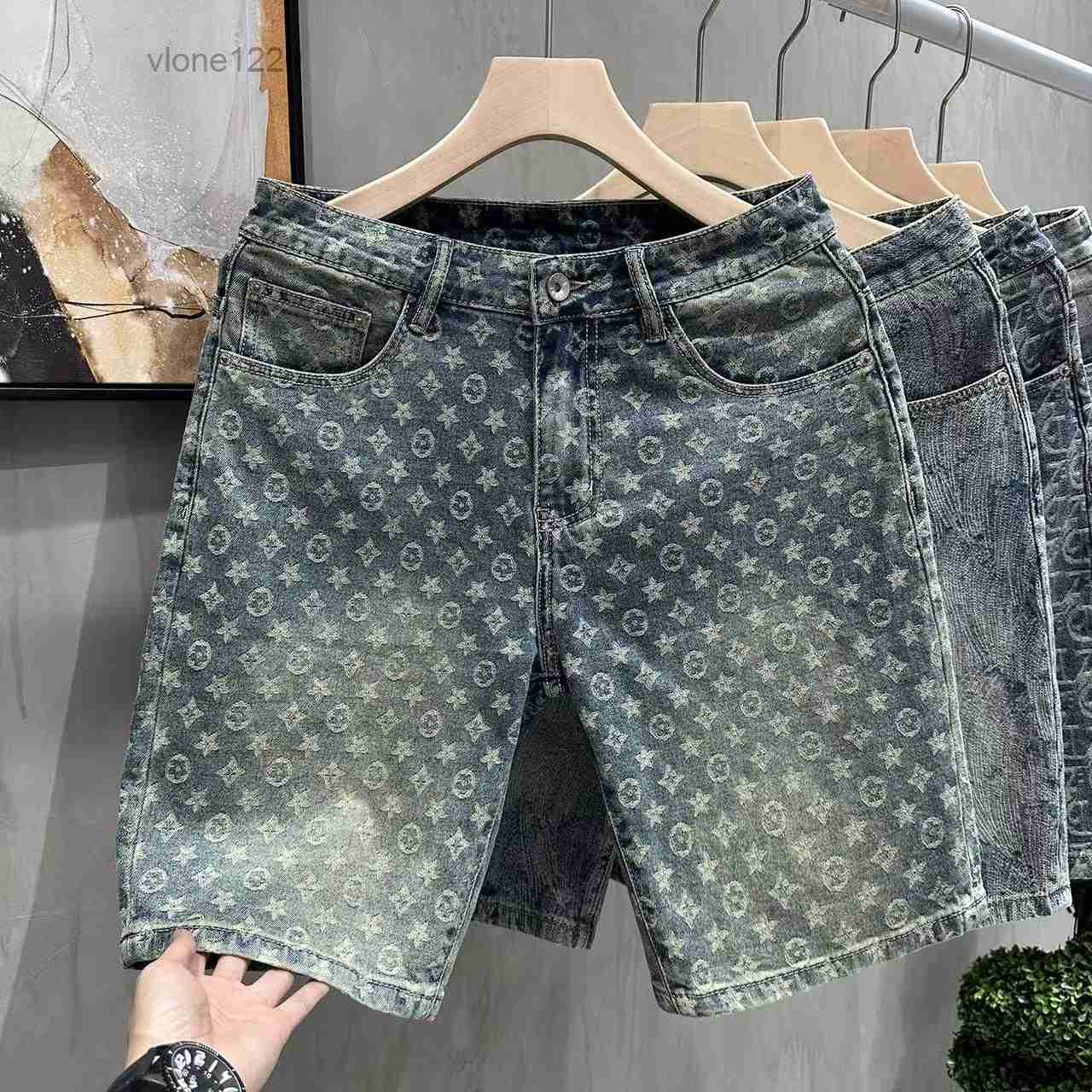 High End Printed Denim Shorts From A Trendy Mens Brand New Style Straight Leg Trousers Men Available For The Summer Of 2026 Asia Size