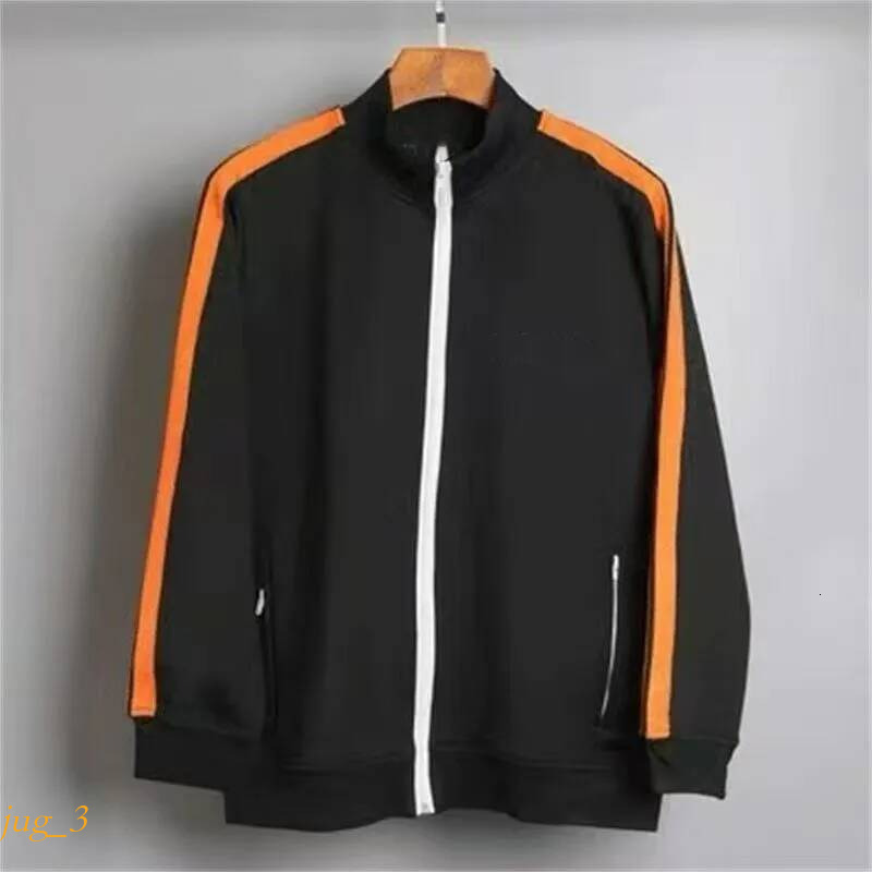 palm track suit Classic Rainbow Stripes Stand Collar Jacket Black Sport Coat High Street Trendy Couple Matching Soft Relaxed Versatile Fit Casual To