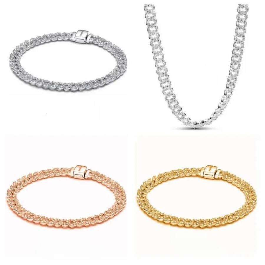 2026 Plated cologne Full Diamond Cuban Bracelet Necklace For Women perfume Men Unisex Hip Hop Fashion Twist Link Chain Zircon Crystal Bangle Bracele
