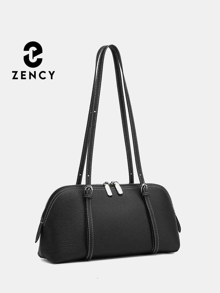 Evening Bags Zency Women's Genuine Leather Underarm Bag Simple Fashion Bags Double Straps Shoulder Handbag Roomy Crossbody for Work H261016