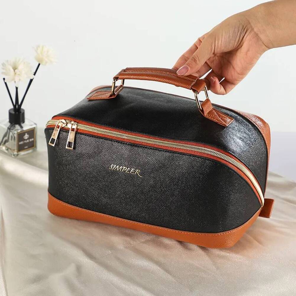 Cosmetic Bag The Tote New Palm Print PU Handheld Cosmetic Portable beauty pouch Travel Waterproof Storage Large Capacity Advanced High Value Wash Ba