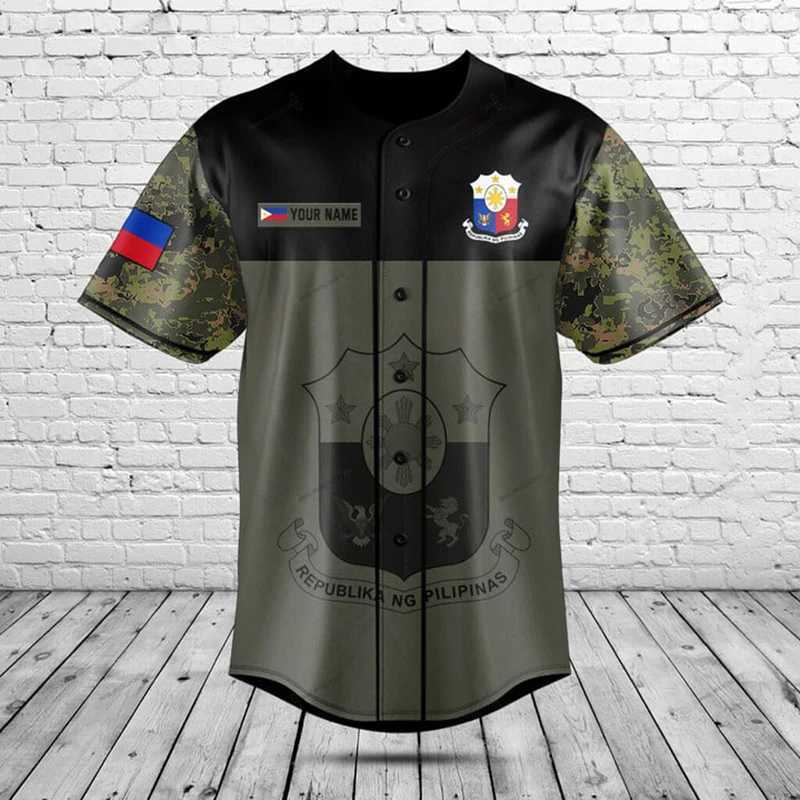 Philippines Men's T-Shirts Custom Name Flag Graphic Baseball Team Summer Casual Men's Fashion Streetwear Loose Short Sleeve TopsW261017