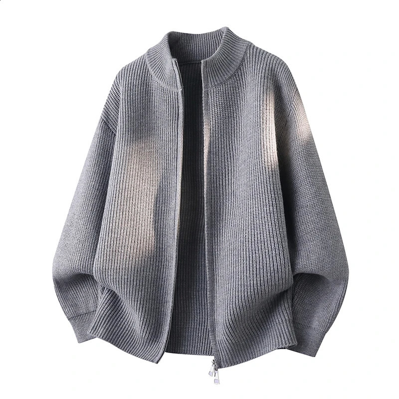 Autumn Winter Trendy Cardigans for Men Simple Versatile Loose Knitwear Casual Sweaters 261012