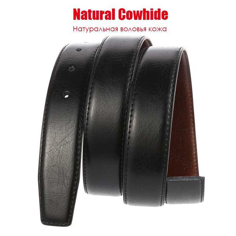 3.3cm Real Leather Belt VATLTY Men High-quality Natural Cowhide Blk Belt Without Buckle No Inteayer Business Belt Male M261016