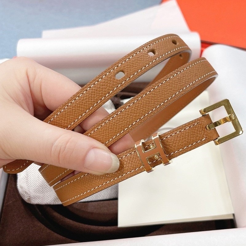 A 1.5-centimeter Slim Twill Versatile Belt With High-quality Square Pure Copper Buckles And Cowhide Material, A Must-have Accessory For Fashionable