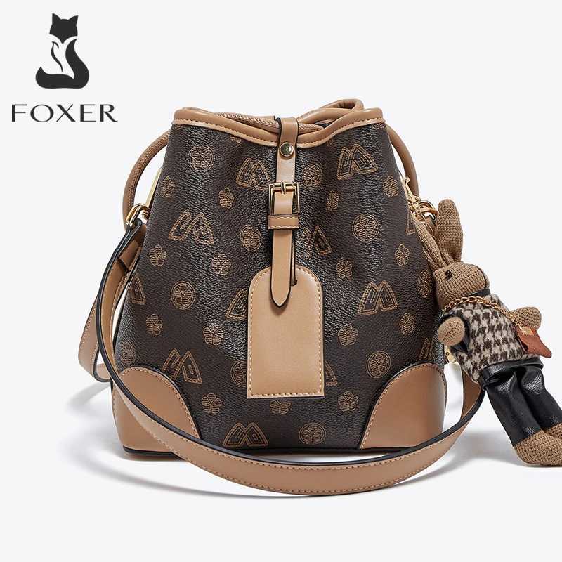 Evening Bags FOXER Women Fashion Crossbody Bag Bucket Shoulder Handbag Purse for Lady Gift for Wife Girlfriend H261016