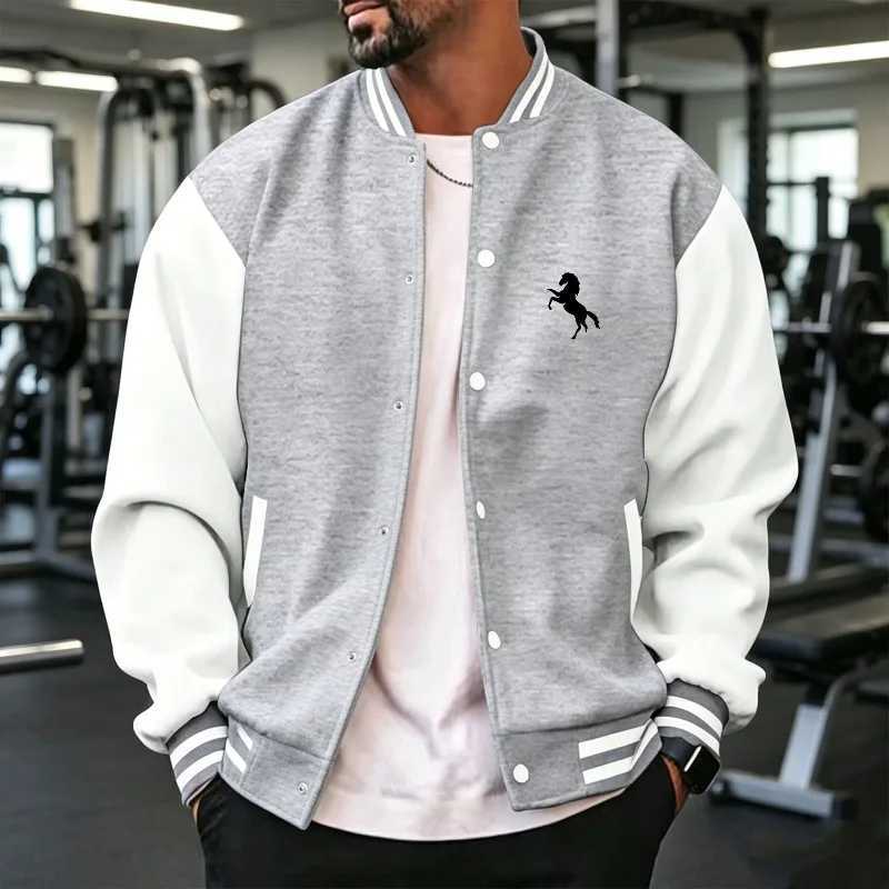 Block Men Color Men's Jackets Baseball Jacket Ribbed Cuff Long Sleeve Button Varsity Coat Fit Casual Daily Outerwear For Sports GymS-3XLW261017