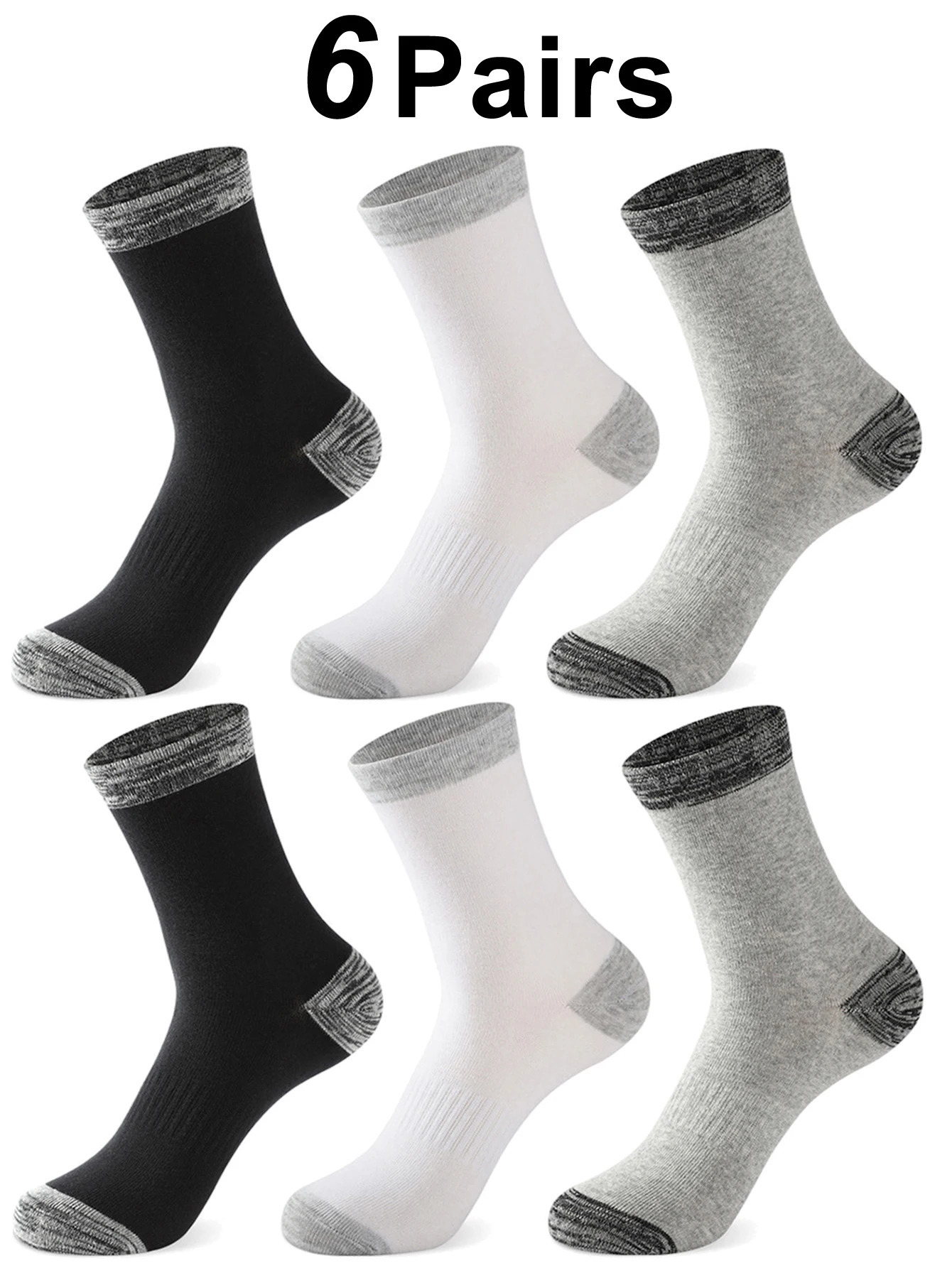 6Pairs Super Thick Merino Wool Socks Male Men Winter Thermal Cashmere Fleece Terry Loop Middle Tube High Quality 261014