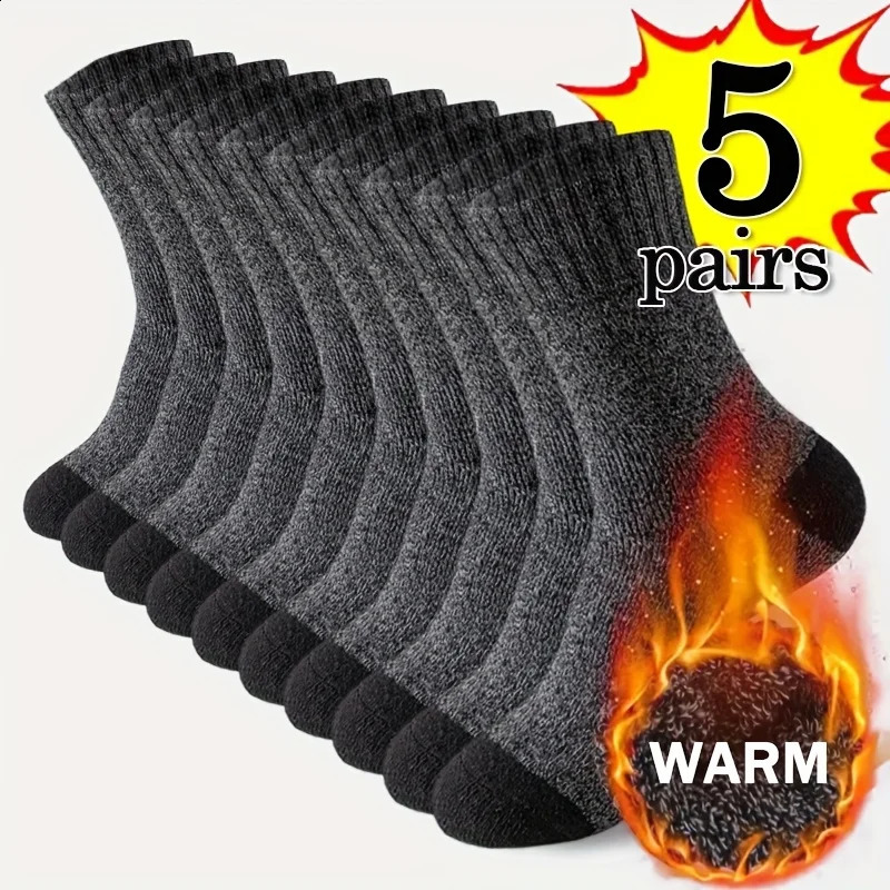 3510 Pairs Mens Socks Mid Length in Autumn and Winter Thick Warm Daily 261017