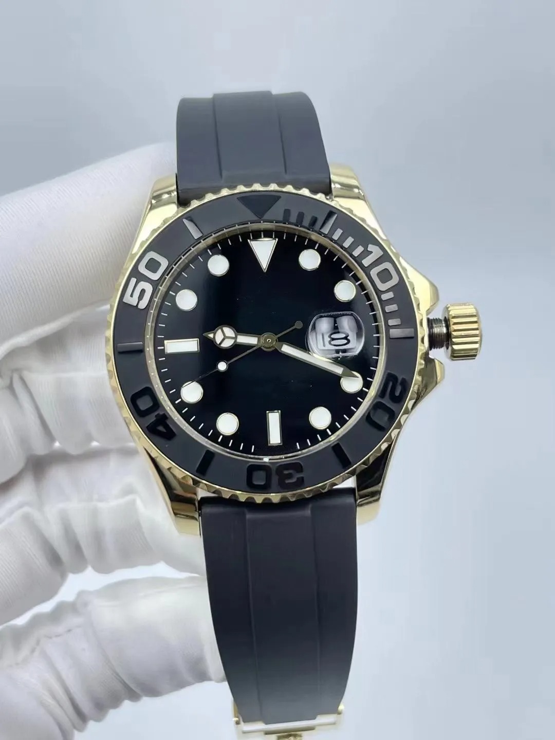42mm Mens Watches Black Rubber Strap Automatic Mechanical Men's Watch Stainless Steel Fashion Luminous Sports Man Wristwatches Gifts for Male W