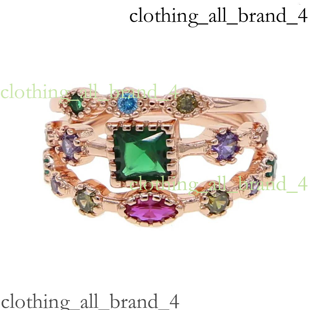 Designer Spinelli Kilcollin New Creative Zircon Stacked Four-Ring Set Finger For Women Fashion Inlaid Diamond Ring Internet Celebrity Accessory 3Fa