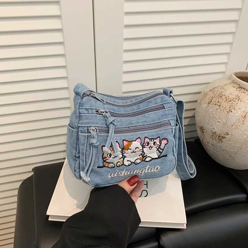 Shoulder Bags Fashion Women's Crossbody Bag High Quality Denim Shoulder Bag Large Capacity Tote Bag Cartoon Wallet Lightweight Handbags H261016