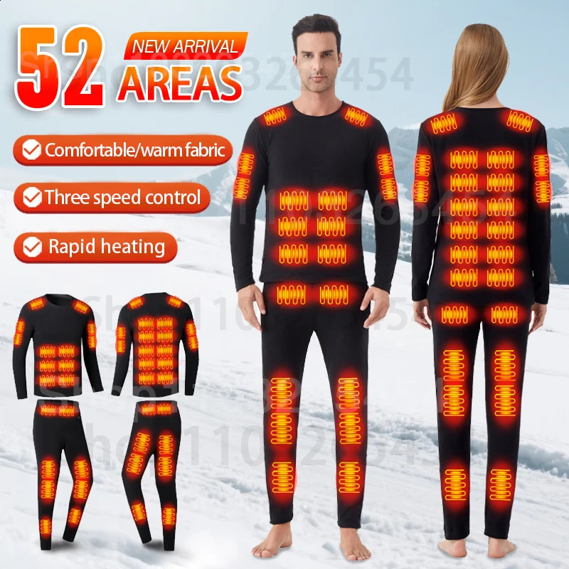 52 Areas Heated Underwear Winter Thermal Women Men Heating Jacket Accessories USB Electric Clothes 261012