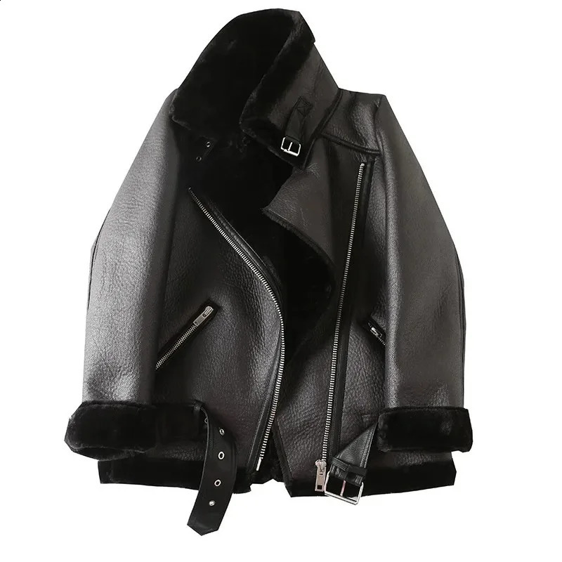 2025 The women's jacket with thick warm and lamb feather rider artificial fur 261008