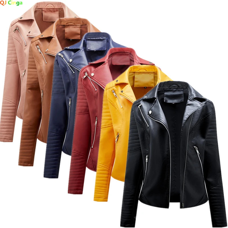 2026 Fashion Women Faux Leather Jacket Spring Autumn Zipper Casual Pu Coat Female Biker Outerwear Ladies Clothes SXXXL 261009
