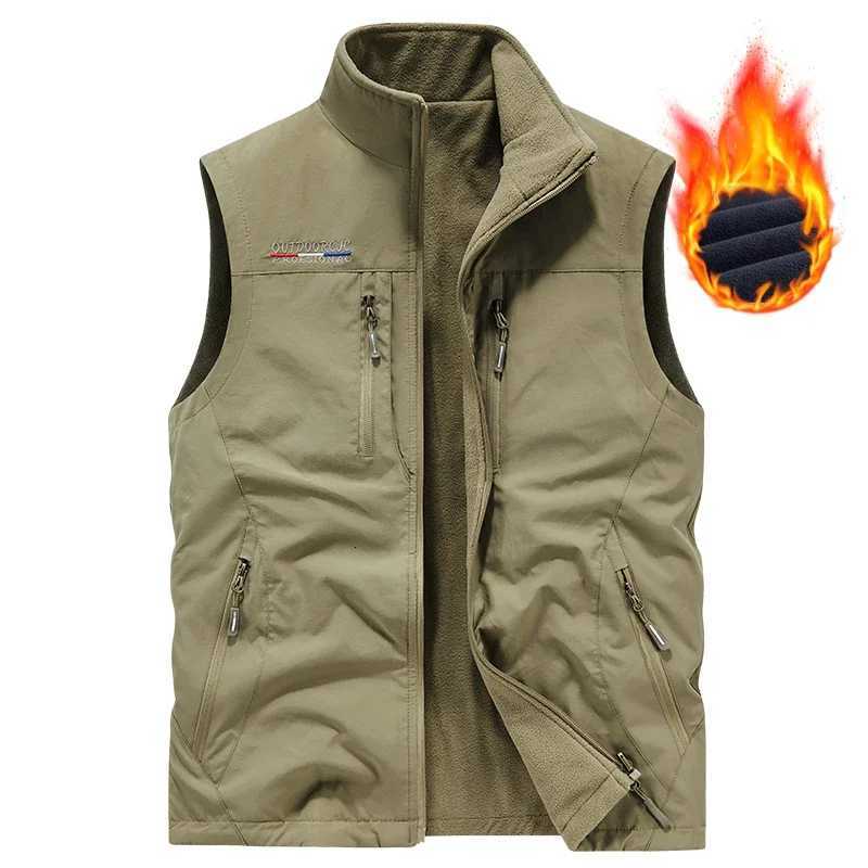 Vests Men's Outdoor Sports Men's Leisure Windproof Cold Proof Warm Vest for Autumn and Winter Comfortable Plush Warm and Fashionable VestW