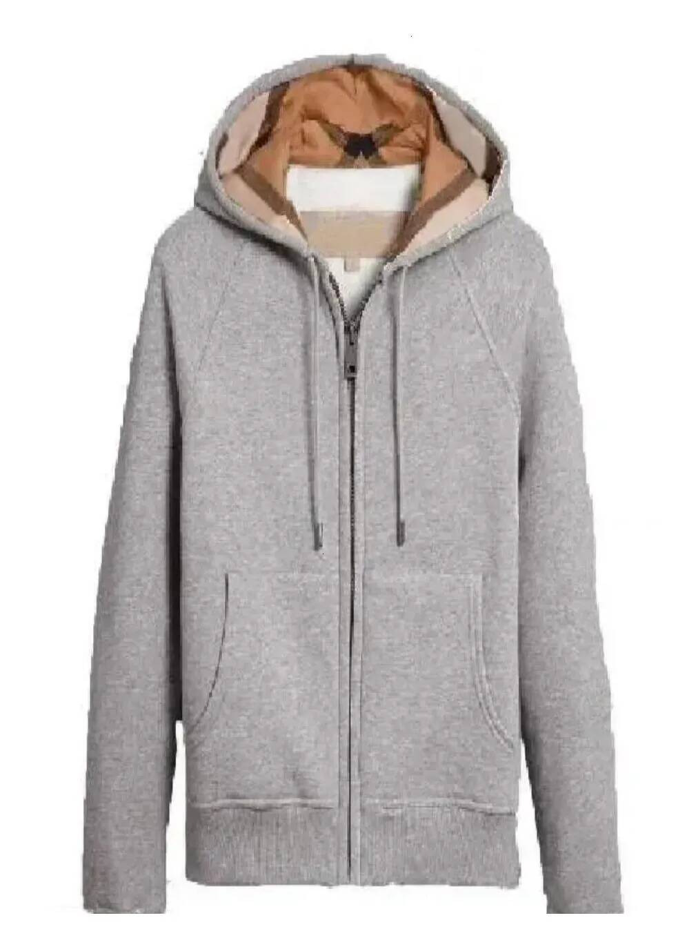 Argyle Plaid Embroidered Hoodies Men's Unisex Zip Up British Hooded Sweatshirts Trendy Casual Winter Autumn Outwear Bur berries jacket 08e