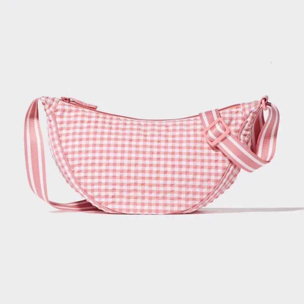 Cross Body Shoulder Bags Casual Canvas Plaid Shoulder Bag Adjustable Strap Lightweight Nylon Crossbody Bag Hobo Bag Handbag Dumpling Ladies/H261016