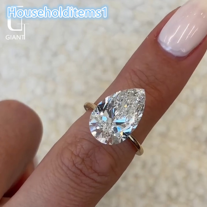 14k 18k Custom Engagement Ring 5ct Pear Cut Lab Grown Diamond IGI Certified DEF Custom Diamond Ring Wedding Rings Fine Jewelry