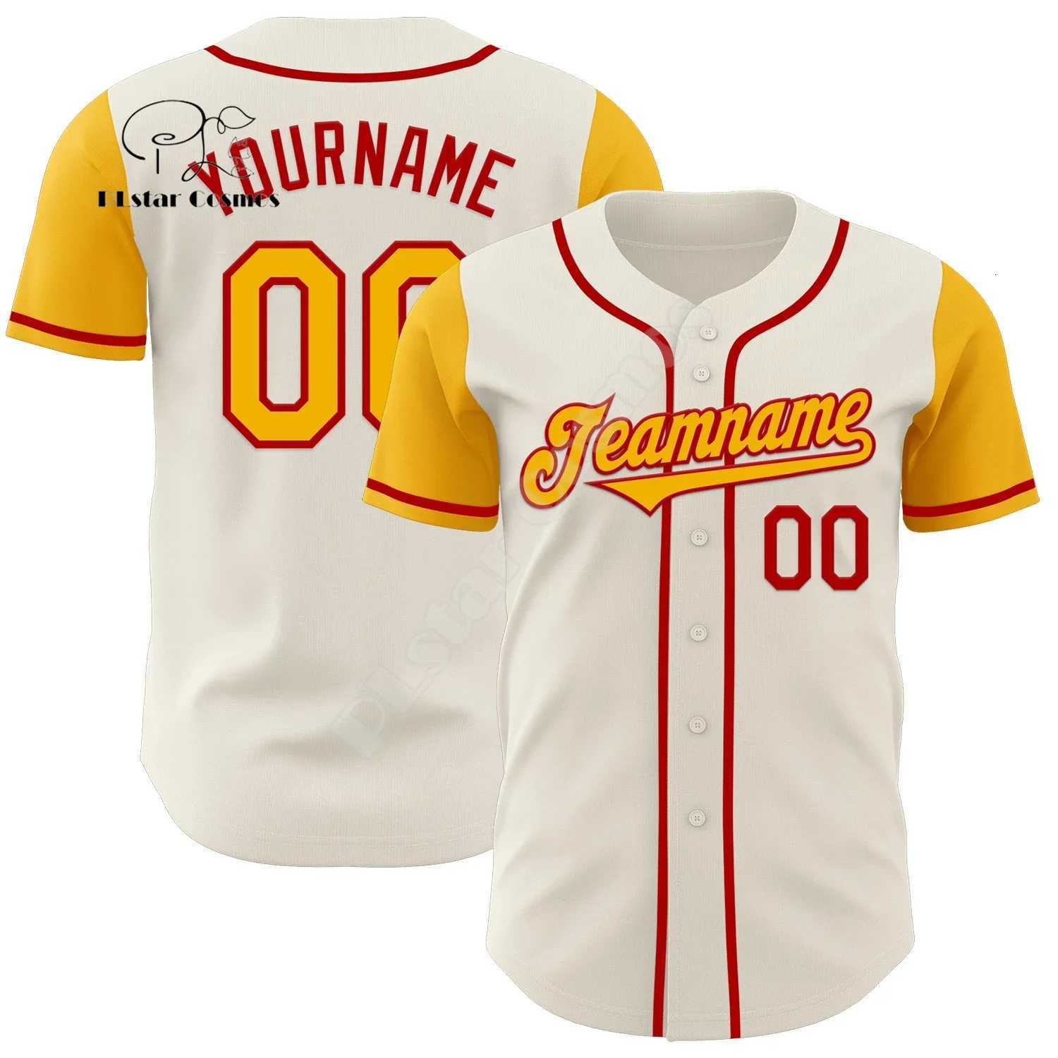 T-Shirts Custom Name Player Men's Gradient Uniform Sportswear Colorful Vintage Retro 3DPrint Summer Casual Harajuku Baseball Shirts EW261017