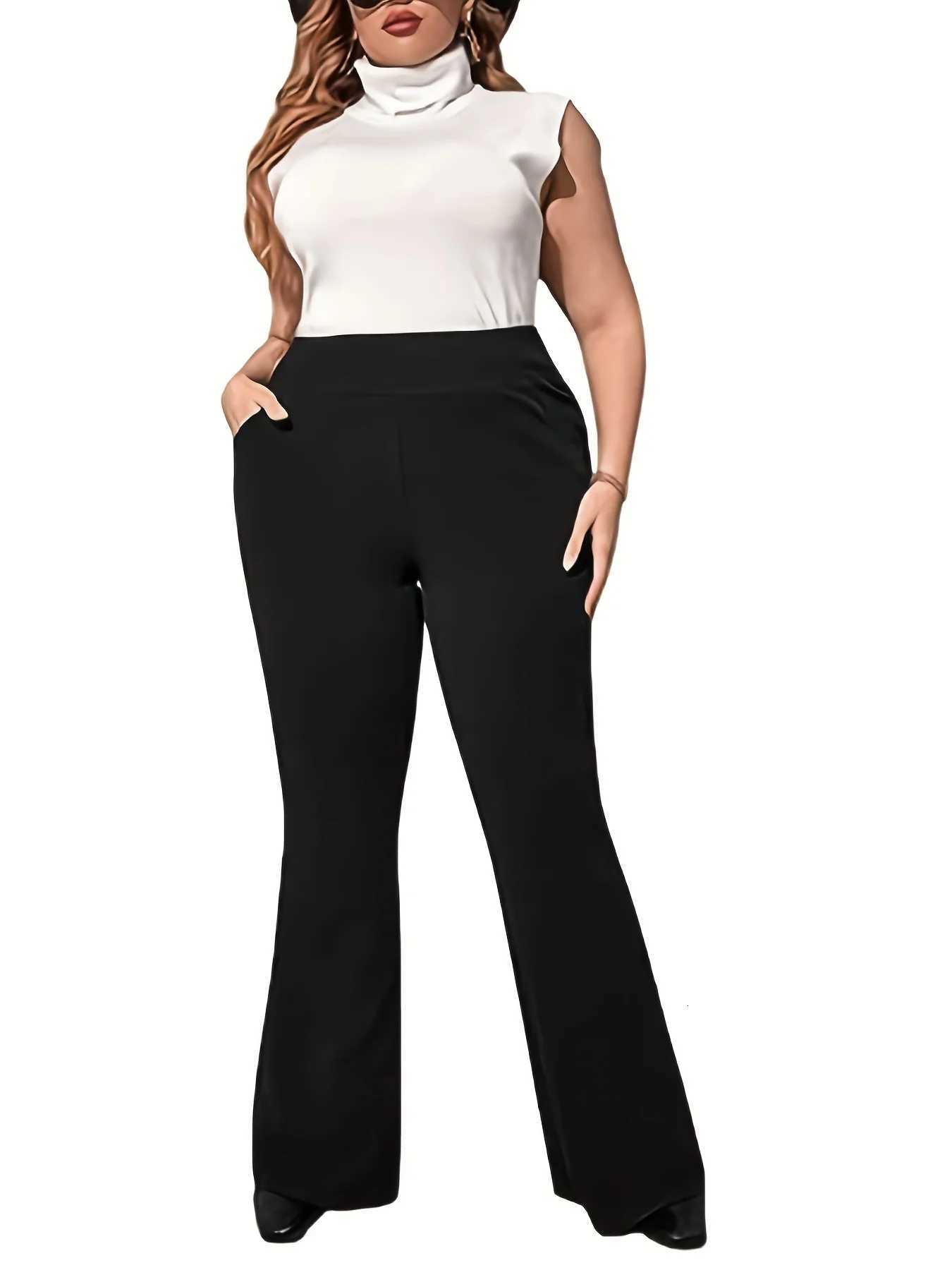 Pants Capris Summer fashion Women's new women's plus-size business formal fashion with solid color wide-leg pants nine-quarter pantsW26101