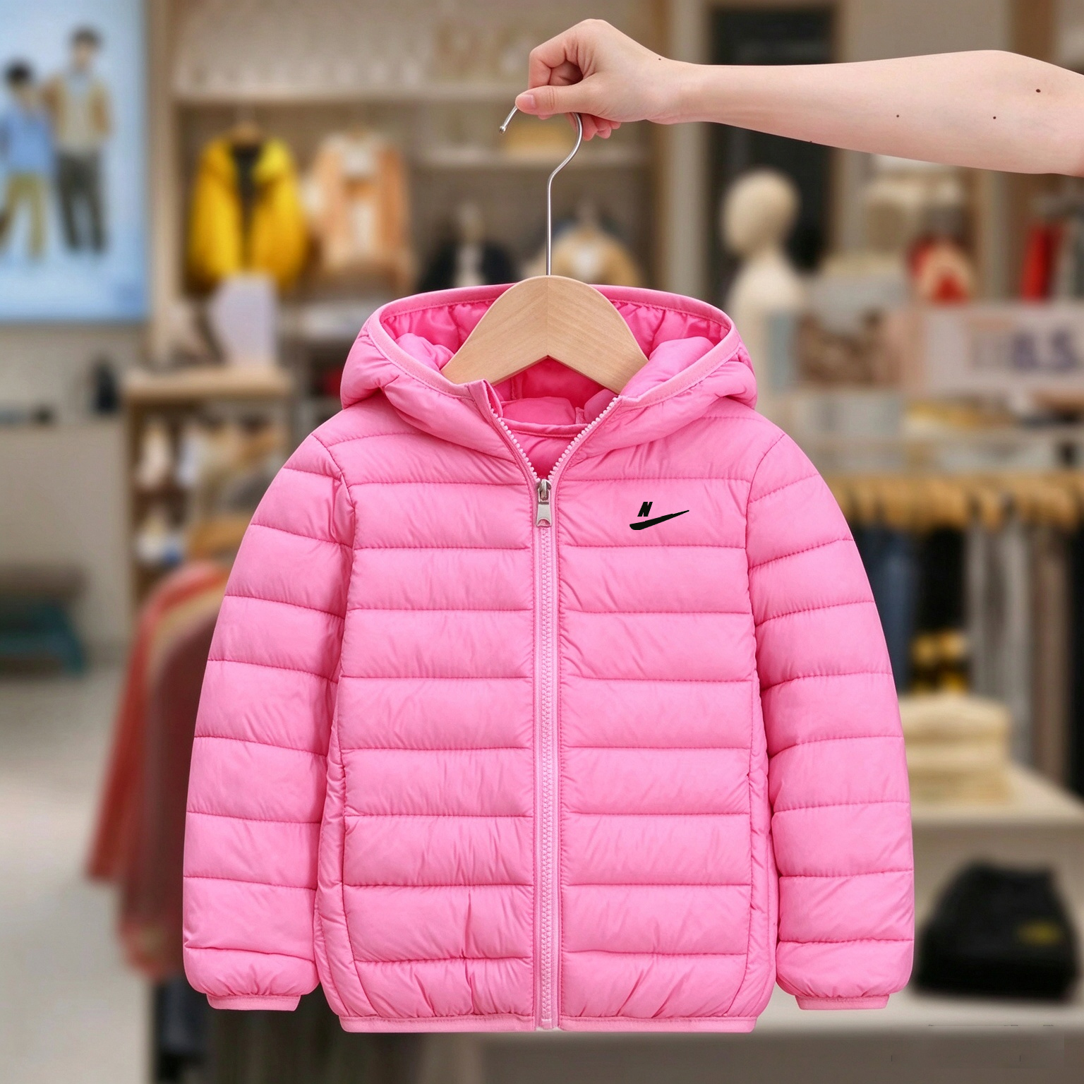 Boys Girls Hooded Down Coat Kids Winter Zipper Warm Thick Puffer Jacket Size 110-150CM