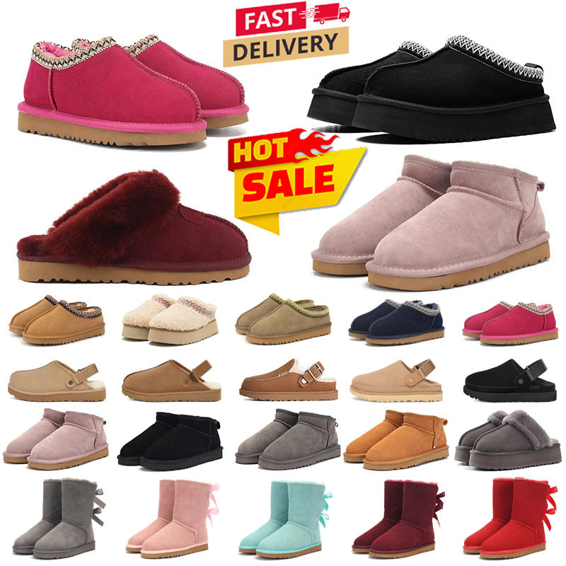 Designer Tasman Slippers Mens Womens Tazz Slides Fashion Ultra Mini Platform Snow Boots Winter Shoes Wool Warmth Ankle Boot 35-44