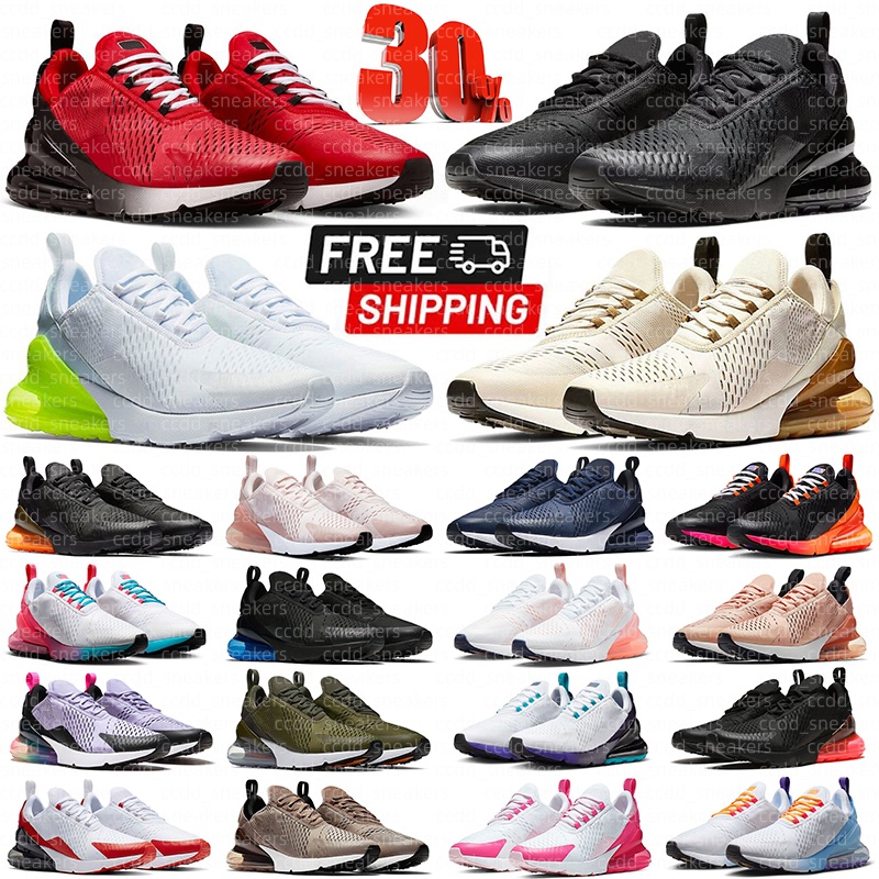 Free Shipping With Box 270 270s Design Casual shoes women mens trainers Black White Pink Red Dusty Cactus Barely Rose University Be True Variety Col